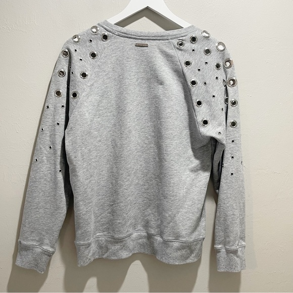 MICHAEL MICHAEL KORS Women’s Gray Pullover Grommet & Zipper Detail Sweatshirt M - Picture 2 of 7